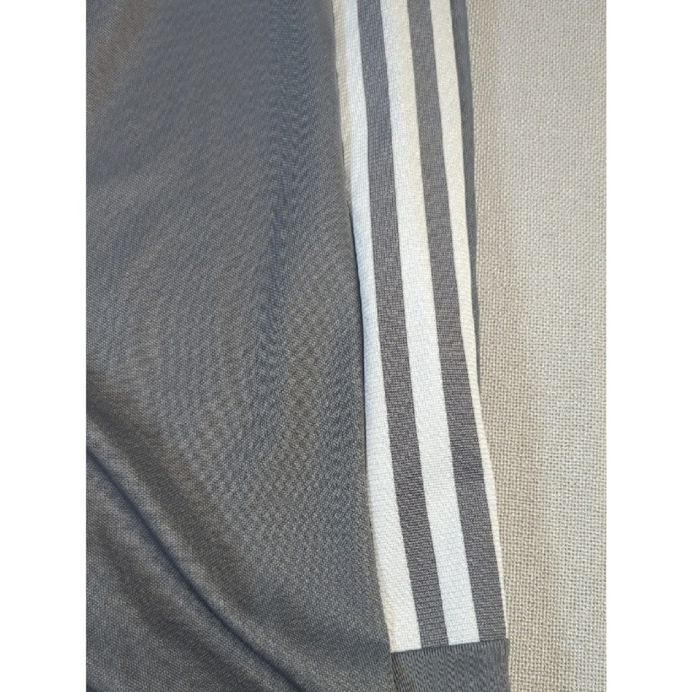 adidas Gray Joggers Adult Size S White Stripes Ankle Zip Athletic Pants - Picture 6 of 16
